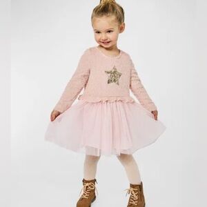 Hannah Banana Pink and Gold Star Dress
